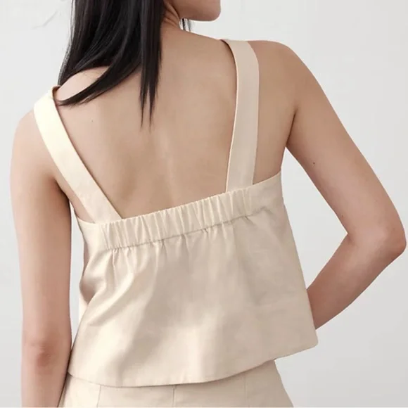 Banana Republic Cream Square Neck Crop Top and Mini Skirt Set - Picture 2 of 12